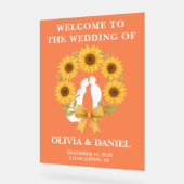 Rustikale Goldene Sonnenblume Hochzeit im Herbst W Acrylschild (Winkel)