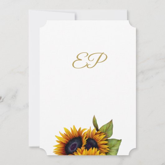Rustikale goldene Sonnenblumen Sommer Abschluss Einladung (Rückseite)