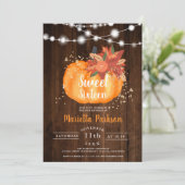 Rustikale goldfarbene Lichter aus blumengeschmückt Einladung (Stehend Vorderseite)