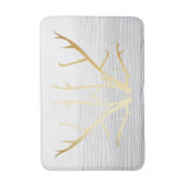 Rustikale Goldgeweihe auf weißem u. Grau Badematte (Vorderseite Vertikal)