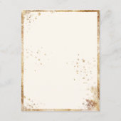 Rustikale goldgrüne Wasserfarbe Save the Date (Rückseite)