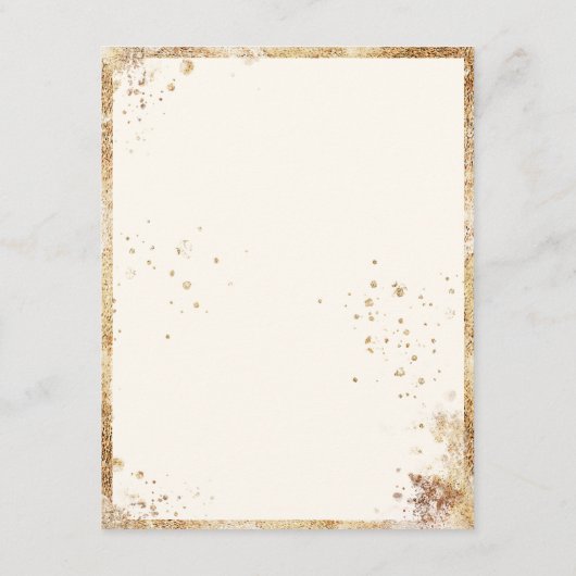 Rustikale goldgrüne Wasserfarbe Save the Date (Rückseite)