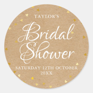 Rustikale Goldherzen Konfetti Brautparty Gunst Runder Aufkleber