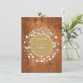 Rustikale Goldhochzeit in der Garland-Foliage Dankeskarte (Stehend Vorderseite)