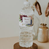 Rustikale Goldhochzeit und blumenkalligraphische H Wasserflaschenetikett