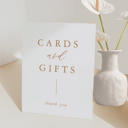 Rustikale Goldkalligraphie-Karten und -Geschenke Sockelschild