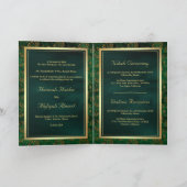 Rustikale Goldmedaille Grüne Filigree-Moslemhochze Einladung (Innenseite)