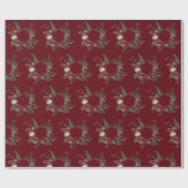 Rustikale Goldrahmen Berry Pinecone Weinroute Mend Geschenkpapier (Flach)