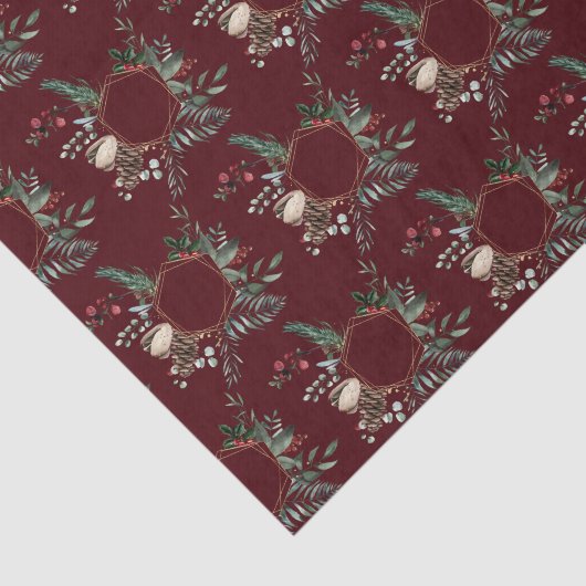 Rustikale Goldrahmen Berry Pinecone Weinroute Mend Seidenpapier (Ausschnitt)