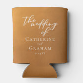 Rustikale Goldtypografie Einfache Hochzeit im Herb Dosenkühler (Rückseite)