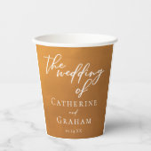 Rustikale Goldtypografie Einfache Hochzeit im Herb Pappbecher (Vorderseite)