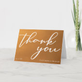 Rustikale Goldtypografie Herbsthochzeit Dankeskarte (Vorderseite)