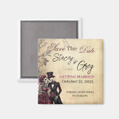 Rustikale Gothic Skelettheirat Magnet (Vorderseite/Rückseite)