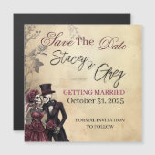 Rustikale Gothic Skelettheirat Magneteinladung (Vorne/Hinten)