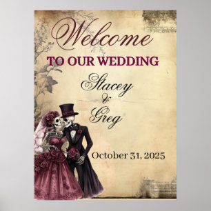 Rustikale Gothic Skelettheirat Poster