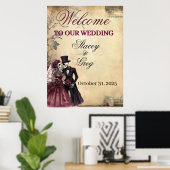 Rustikale Gothic Skelettheirat Poster (Heimbüro)