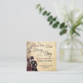 Rustikale Gothic Skelettheirat Quadratische Visitenkarte (Stehend Vorderseite)