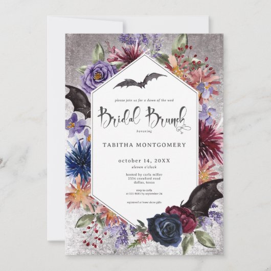 Rustikale gotische Farben Halloween Bridal Brunch Einladung (Vorderseite)