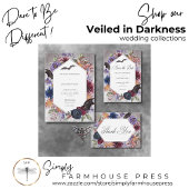 Rustikale gotische Farben Halloween Hochzeit kein  All In One Einladung