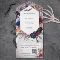 Rustikale gotische Farben Halloween-Hochzeit QR-Co