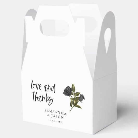 Rustikale gotische Rose Hochzeit Weiß Geschenkschachtel (Geöffnet)