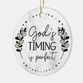 Rustikale Gottes Timing ist perfekt beige schwarze Keramik Ornament (Links)
