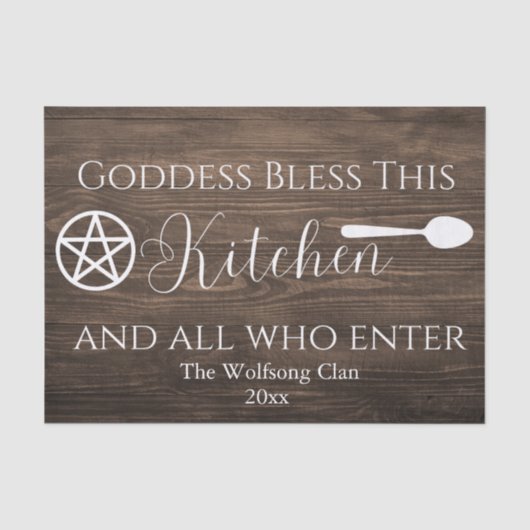 Rustikale Göttin Bless Pagan Hexe Seidenpapier (Vorderseite)