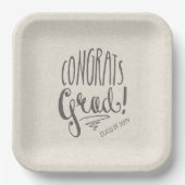 Rustikale Graduierungsparty 9" Platz Pappteller (Vorderseite)