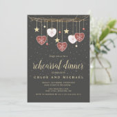 Rustikale Grapevine, Star and Heart Probe Dinner Einladung (Stehend Vorderseite)