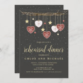 Rustikale Grapevine, Star and Heart Probe Dinner Einladung (Vorne/Hinten)
