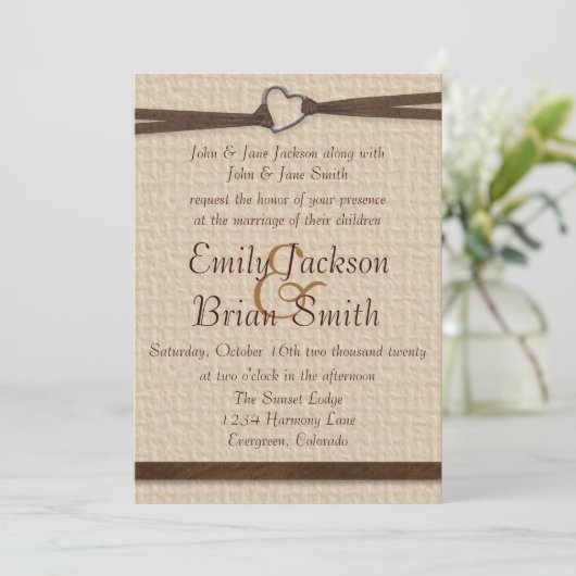 Rustikale Gratpflaster Einladung (Stehend Vorderseite)