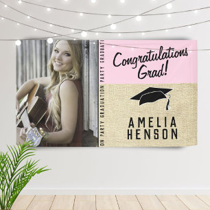 Rustikale Gratulation Absolvent Abschlussfeier Fot Banner