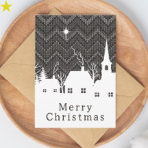 Rustikale graue Argyll-Strick-Weihnachtsdorf