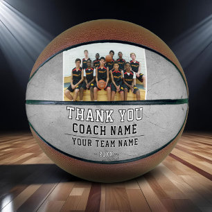 Rustikale graue Dankeschön-Trainer-Teamname-Foto Basketball