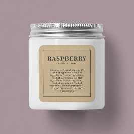 Rustikale graue Grenzliste der Inhaltsstoffe Kraft Quadratischer Aufkleber