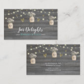 Rustikale graue Holzleuchten & Mason Jar Blume Visitenkarte (Vorne/Hinten)