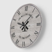 Rustikale graue Holztextur Haus römische Zahlen Große Wanduhr (Winkel)