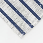 Rustikale graue Linen und Navy Blue Stripes Monogr Fleecedecke (Ecke)