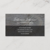 Rustikale, graue Rechteck-Streifen Visitenkarte (Rückseite)