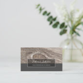 Rustikale, graue, rechteckige Streifen mit Parkett Visitenkarte (Stehend Vorderseite)