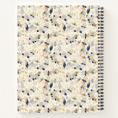 Rustikale graue Rose Blumenmuster Individuelle Nam Notizblock (Rückseite)