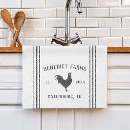 Rustikale, graue und weiße Personalisierte Bauernb Geschirrtuch