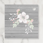 Rustikale Grauholz Blütenblütentaufe Geschenkanhänger (Rückseite)