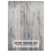 Rustikale Grauholztextur und Holzbearbeitung Klemmbrett (Rückseite)