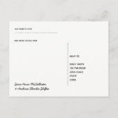 Rustikale, gravierte Herzmonogramm UAWG Blumenholz Einladungspostkarte (Rückseite)