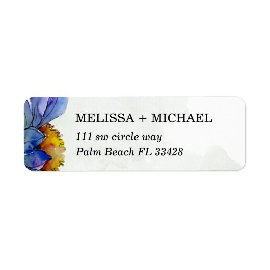 Rustikale Green & Lila Daisy Rücksendeadresse (Vorne)