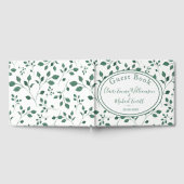 Rustikale Green Watercolor Blätter Wedding Guestbo Gästebuch (Voll)