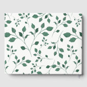 Rustikale Green Watercolor Blätter Wedding Guestbo Gästebuch (Rückseite)