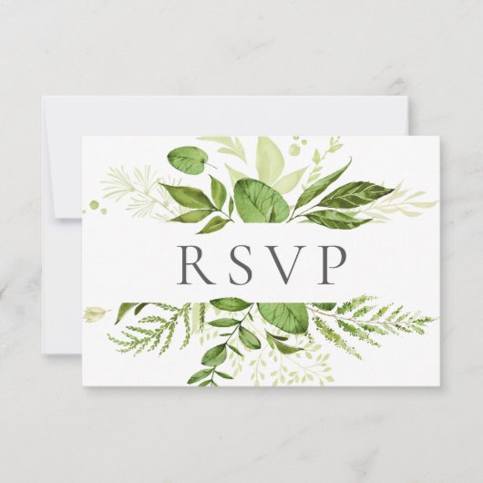 Rustikale Green Wedding RSVP Karten mit Wahlmöglic (Vorderseite)