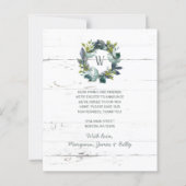 Rustikale Green Wreath Wood Budget Moving Card (Rückseite)